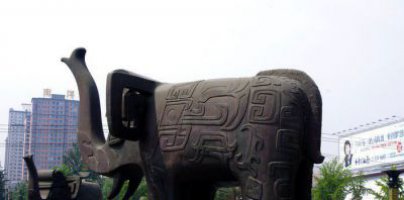 广场抽象大象动物铜雕