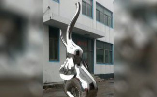 不锈钢抽象大象雕塑