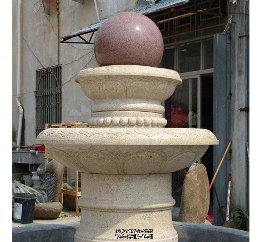 别墅景观大理石风水球喷泉雕塑图片