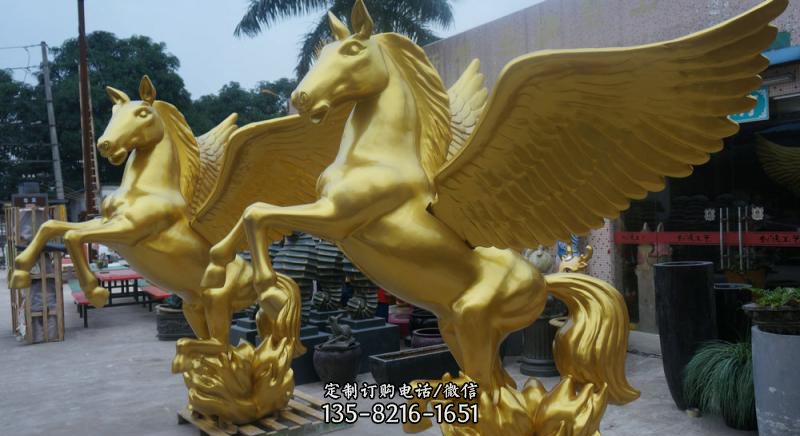 铜雕飞马-不锈钢雕塑飞马