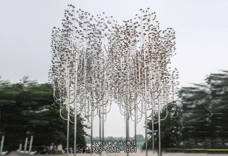 不锈钢广场抽象大树雕塑