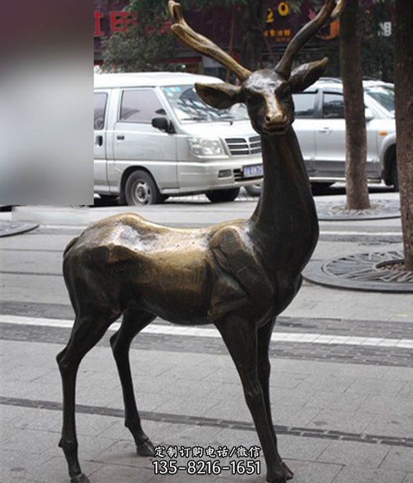 公園動物鹿銅雕