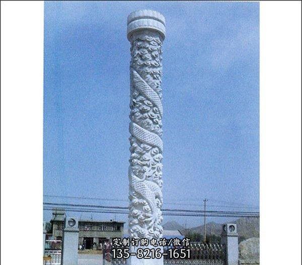 石雕广场龙柱-文玩雕刻龙柱