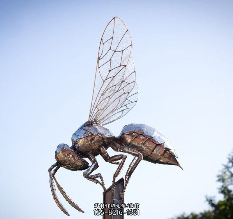 不锈钢公园昆虫蜜蜂雕塑