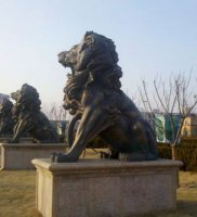 铸铜西洋狮子-雕刻石雕狮子