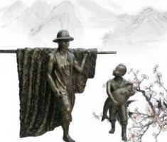 渔文化人物铜雕