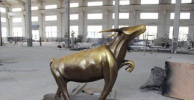 公园抽象小牛动物铜雕