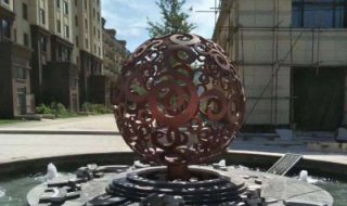 不锈钢小区铁艺镂空球雕塑