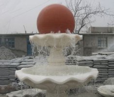 公园景观汉白玉风水球喷泉石雕