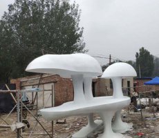 不锈钢公园蘑菇云朵雕塑 