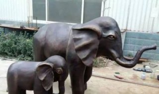 铸铜公园大象雕塑