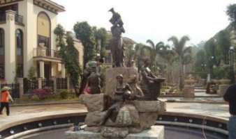 小区西方美女喷泉人物铜雕