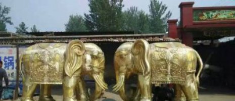 玻璃钢仿铜大象公园动物雕塑