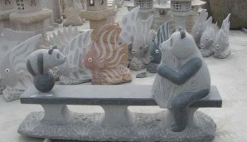 石雕熊猫座椅-奇特的熊猫玻璃钢雕塑