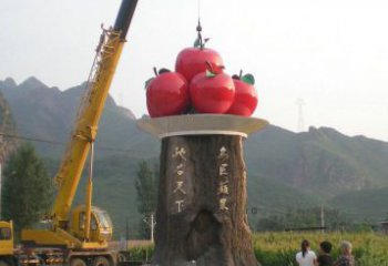 加工街头水果苹果雕塑造价