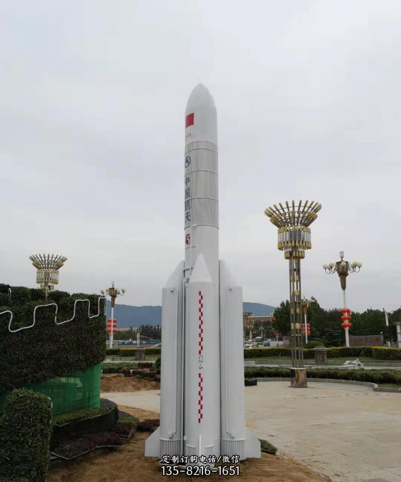 不锈钢航天火箭景观雕塑