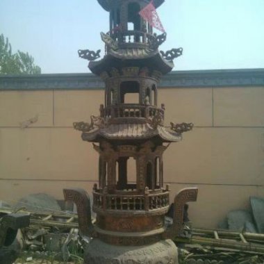 塔炉寺庙铜香炉铜雕