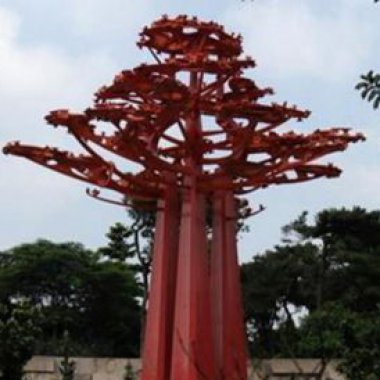 不锈钢园林抽象枫树雕塑
