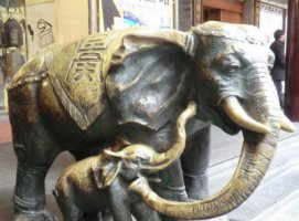 企业母子象大象铜雕