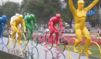 公园运动不锈钢赛车雕塑