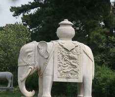 园林景观驮宝大象石雕