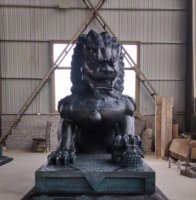 狮子铜雕塑-狮子毛雕塑