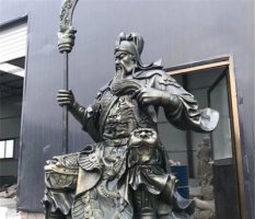 拿刀的武财神关公铜雕