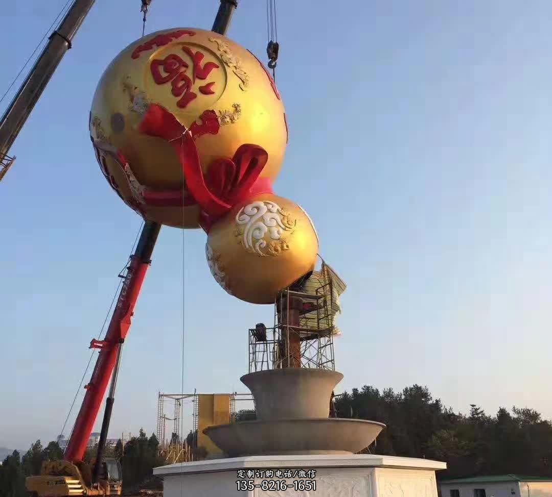 不锈钢葫芦景观摆件