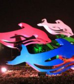 抽象海豚公园不锈钢雕塑