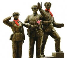 解放军战士人物铜雕