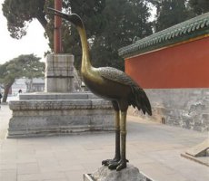 仙鹤动物铜雕-汉白玉仙鹤石雕公园草坪动物雕塑摆件