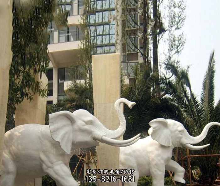 小区景观汉白玉大象石雕