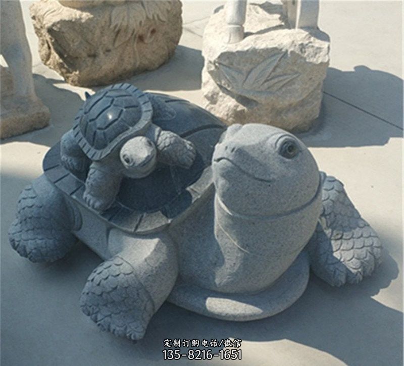 小区母子乌龟石雕图片