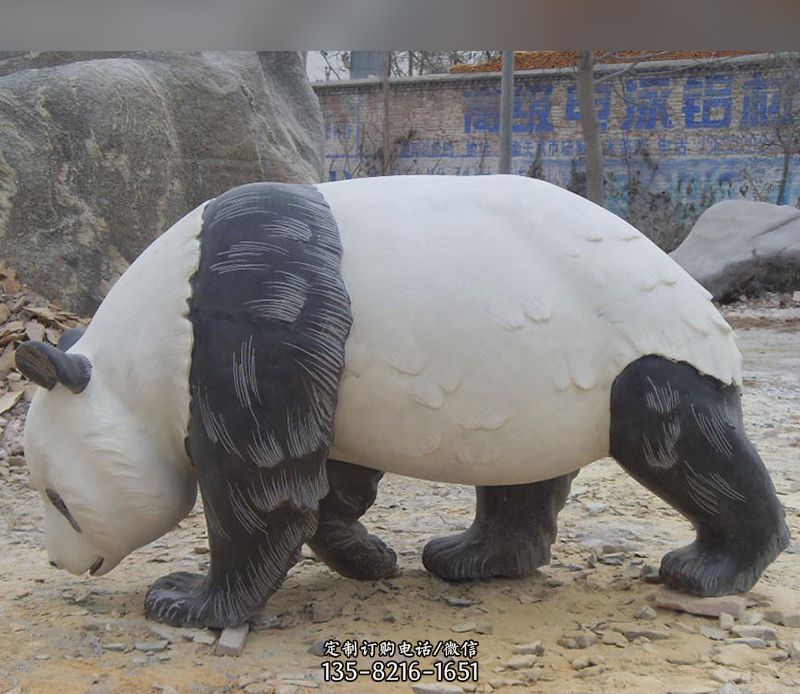 餐饮外墙熊猫雕塑订制厂高清图