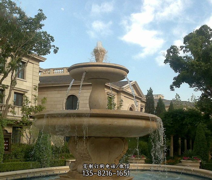 别墅景观大理石喷泉雕塑图片