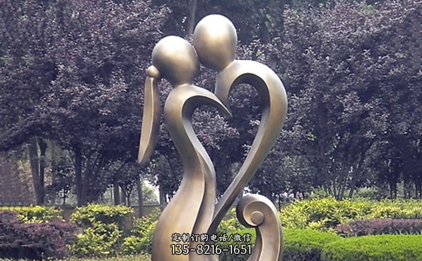 不锈钢抽象情侣公园雕塑