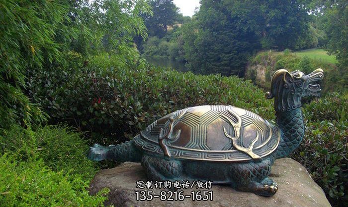 青銅龍龜古代神獸雕塑