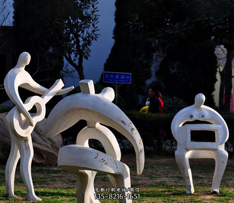 公园不锈钢乐队抽象人物雕塑