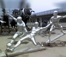 广场不锈钢足球运动雕塑