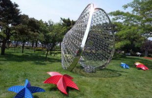 公园不锈钢贝壳海星景观雕塑