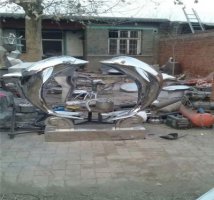 不锈钢园林海豚雕塑