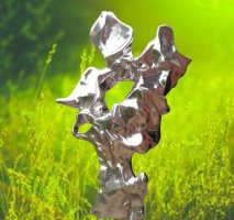 不锈钢现代抽象太湖石雕塑
