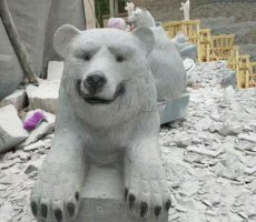 石雕狗熊动物雕塑 