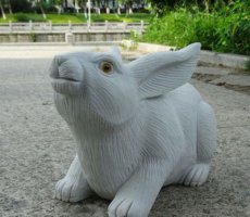 兔子石雕公园景观雕塑