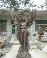 西方天使铜雕-女石雕天使
