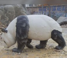 大熊猫石雕-玻璃钢熊猫雕塑厂家