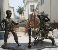 放鞭炮的儿童公园人物铜雕
