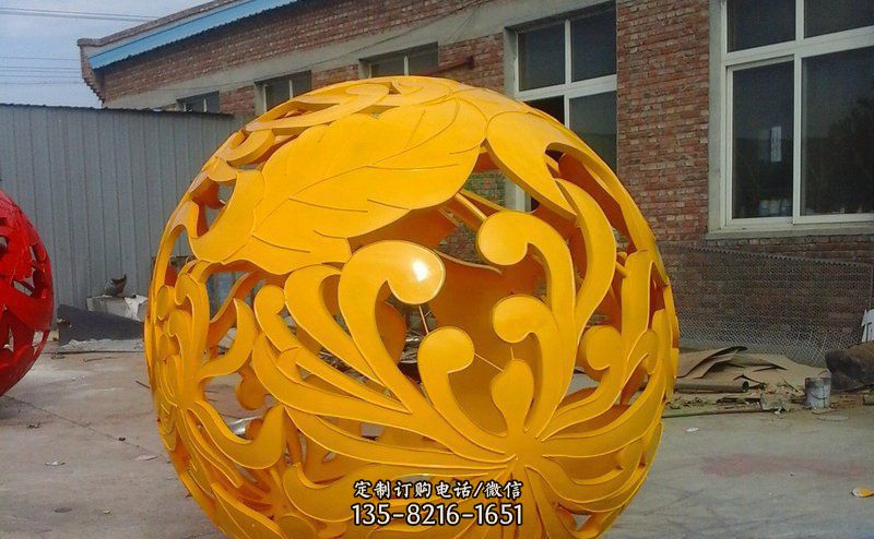 学校不锈钢镂空球景观雕塑