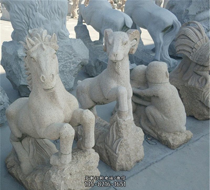 大理石公园12生肖动物雕塑图片