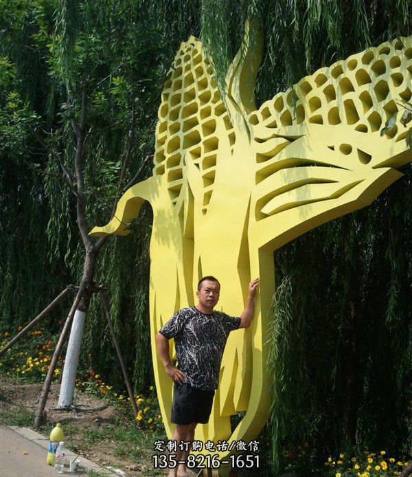 不锈钢编制玉米园林景观雕塑